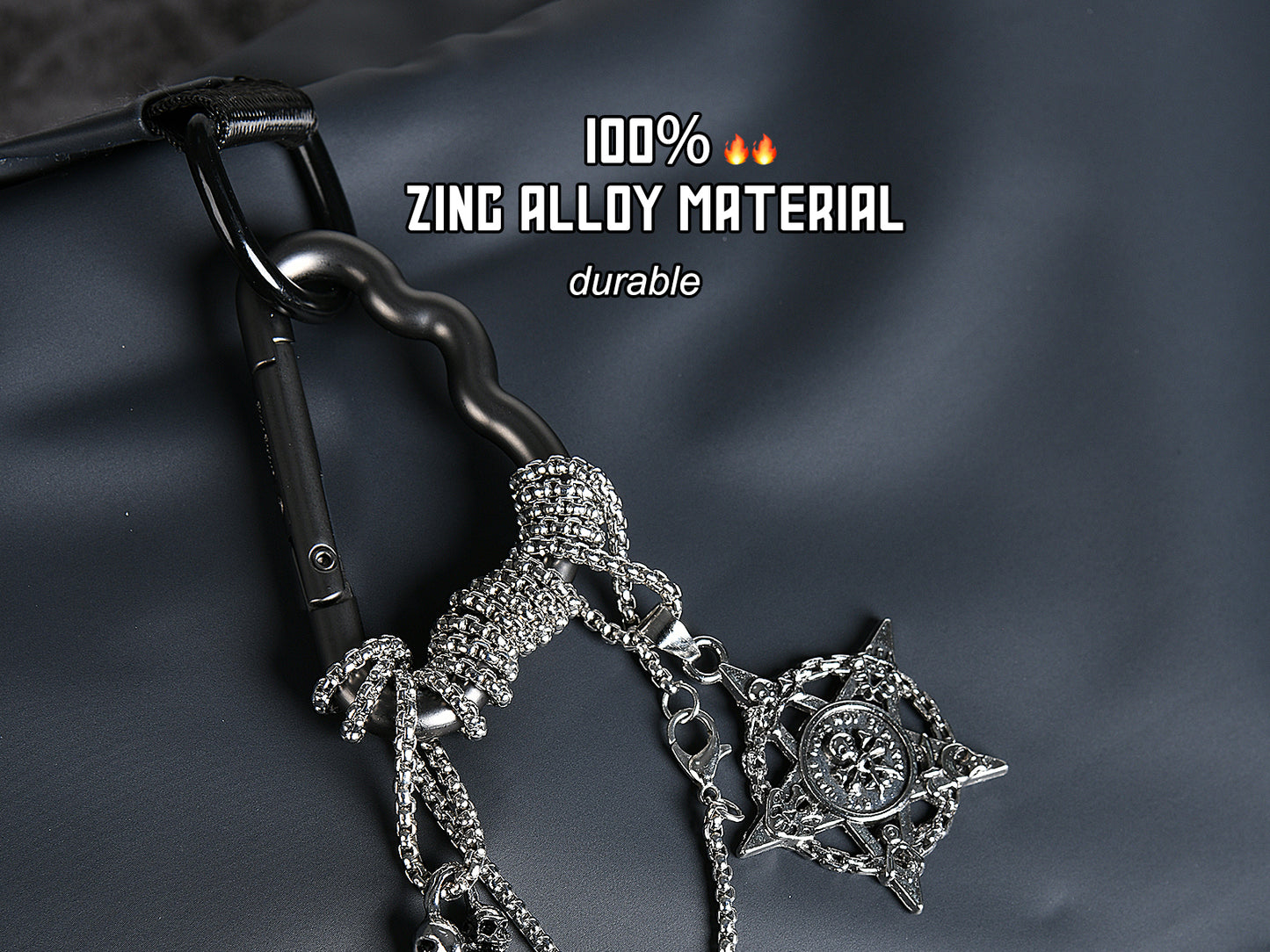 Zinc Alloy Carabiner-Grey